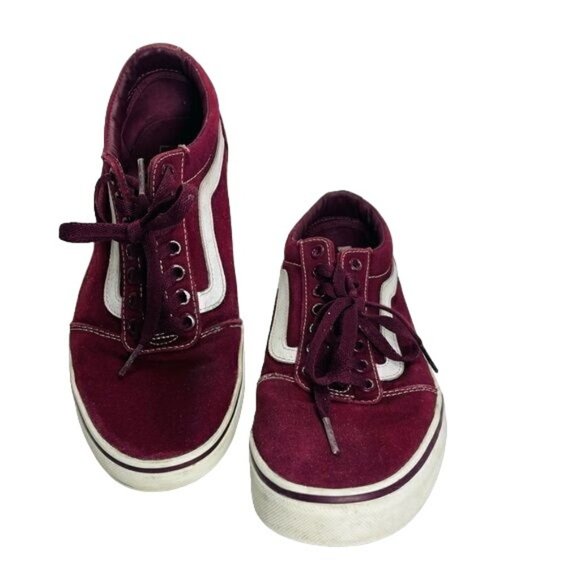 Vans Old Skool Classic Low Sneakers, Maroon, Unisex Men's US Size 8 - Picture 3 of 9